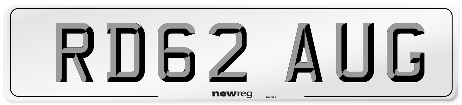 RD62 AUG Number Plate from New Reg